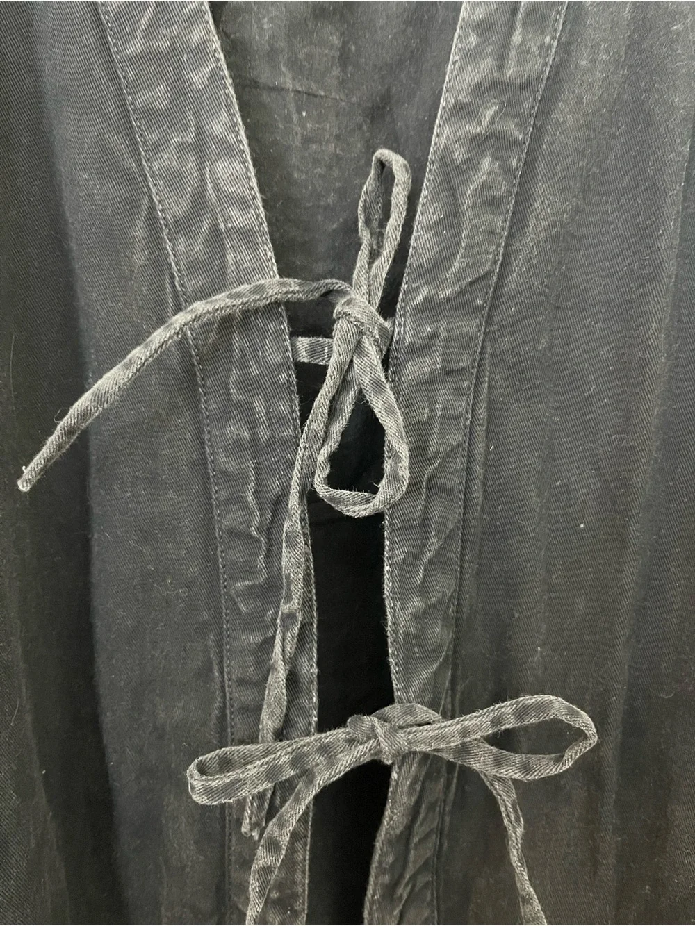 Free People Black Lightweight Tie-Front Shirt Jacket